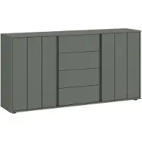 Wójcik Sideboard Veddel Kommode 155x40x82cm grau-grün anthrazit 2-türig