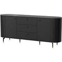 Feldmann-Wohnen Sideboard Zama Kommode 190x40x81cm 2-türig Farbe wählbar,schwarz