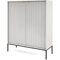 Feldmann-Wohnen Highboard Nova Kommode 104x39x125cm grau 2-türig MDF