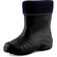 Ladeheid Kinder Mädchen Jungen Federleichte Eva Thermo Gummistiefel Gefüttert KL058 (Schwarz, 28)