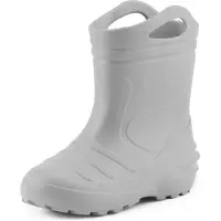 Ladeheid Kinder Mädchen Jungen federleichte Eva Thermo Gummistiefel gefüttert KL051 (Grau, 24)