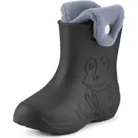 Ladeheid Eva Kinder Jungen Mädchen Gummistiefel Regenschuhe gefüttert LA-CA-04 (Carbone/Grau, 26/27 EU)