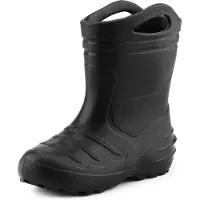 Ladeheid Kinder Mädchen Jungen federleichte Eva Thermo Gummistiefel gefüttert KL051 (Schwarz, 27)