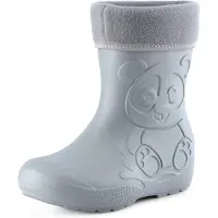 Ladeheid Eva Kinder Jungen Mädchen Gummistiefel Regenschuhe gefüttert LA-CA-11 (Grau, 24/25 EU)