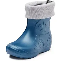 Ladeheid Kinder Federleichte Gummistiefel Thermo mit Fütterung LA-CA-Panda249(Metallisches Blau-2, 32/33)