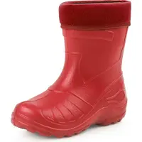 Ladeheid Kinder Mädchen Jungen federleichte Eva Thermo Gummistiefel Regenstiefel gefüttert KL050 (Rot, 27 EU)