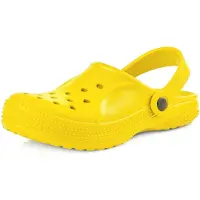 Ladeheid Kinder Mädchen Jungen leichte Eva Clogs Gartenclogs Gartenschuhe KL055 (Gelb, 24 EU)