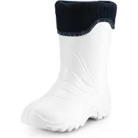 Ladeheid Kinder Mädchen Jungen federleichte Eva Thermo Gummistiefel gefüttert LA-861 (Weiß/Blau, 28/29)