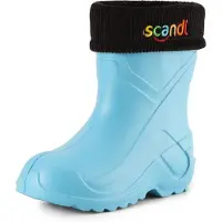 Ladeheid Kinder Mädchen Jungen federleichte Eva Thermo Gummistiefel gefüttert LA-763 (Türkis306c/Schwarz, 31 EU)