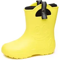 Ladeheid Kinder Federleichte Gummistiefel Thermo Fütterung Mädchen Jungen Rutschfest Regenstiefel Kinder Regenschuhe LA-CA-Frog245 (Gelb, 22/23 EU)