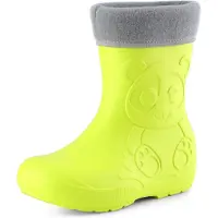 Ladeheid Eva Kinder Jungen Mädchen Gummistiefel Regenschuhe gefüttert LA-CA-11 (Limone, 24/25 EU)