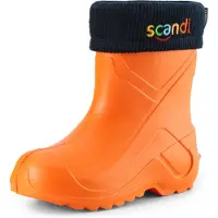 Ladeheid Kinder Mädchen Jungen federleichte Eva Thermo Gummistiefel gefüttert LA-763 (Orange151c/Marineblau, 32 EU)
