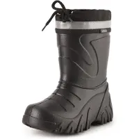 Ladeheid Kinder Mädchen Jungen federleichte Eva Winter Thermo Gummistiefel gefüttert LA-835 (Schwarz/Blendung, 24/25 EU)