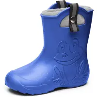 Ladeheid Kinder Federleichte Gummistiefel Thermo Fütterung Mädchen Jungen Rutschfest Regenstiefel Kinder Regenschuhe LA-CA-Frog245 (Blau, 30/31 EU)