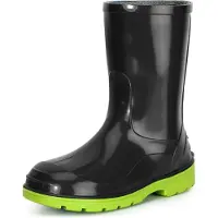 Ladeheid Kinder Mädchen Jungen Gummistiefel Regenstiefel LA-939 (Schwarz/Grün, 26 EU)