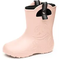 Ladeheid Kinder Federleichte Gummistiefel Thermo Fütterung Mädchen Jungen Rutschfest Regenstiefel Kinder Regenschuhe LA-CA-Frog245 (Puderrosa, 30/31 EU)
