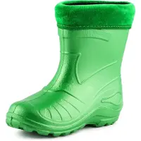 Ladeheid Kinder Mädchen Jungen federleichte Eva Thermo Gummistiefel Regenstiefel gefüttert KL050 (Smaragdgrün, 33 EU)