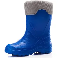 Ladeheid Kinder Mädchen Jungen federleichte Eva Thermo Gummistiefel gefüttert LA-861 (Blau2727c/Grau, 28/29)