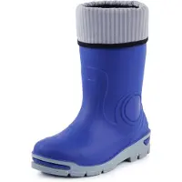 Ladeheid Kinder Mädchen Jungen Gummistiefel Regenschuhe mit Warme Socke LARB013 (Kornblume, 23 24 EU)