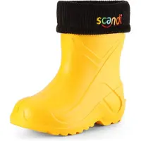 Ladeheid Kinder Mädchen Jungen federleichte Eva Thermo Gummistiefel gefüttert LA-763 (Gelb1/Schwarz, 32 EU)