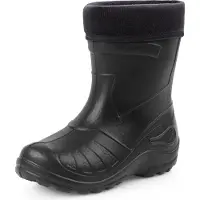 Ladeheid Kinder Mädchen Jungen federleichte Eva Thermo Gummistiefel Regenstiefel gefüttert KL050 (Schwarz, 26 EU)