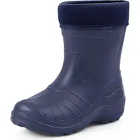 Ladeheid Kinder Mädchen Jungen federleichte Eva Thermo Gummistiefel Regenstiefel gefüttert KL050 (Dunkelblau, 23 EU)