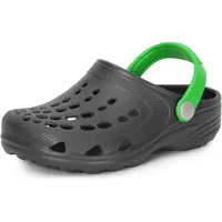Ladeheid Kinder Mädchen Jungen Eva Clogs Gartenclogs Gartenschuhe LA-CA-06 (Grau/Grün, 24/25 EU)