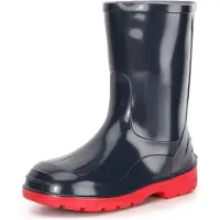 Ladeheid Kinder Mädchen Jungen Gummistiefel Regenstiefel LA-939 (Dunkelblau/Rot, 24 EU)