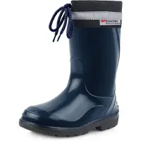 Ladeheid Kinder Mädchen Jungen Gummistiefel mit Stulpe LA-972 (Dunkelblau/Schwarz, 27 EU)