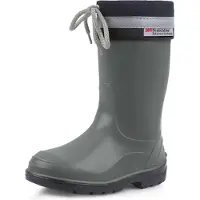 Ladeheid Kinder Mädchen Jungen Gummistiefel mit Stulpe LA-972 (Grau/Schwarz, 26 EU)