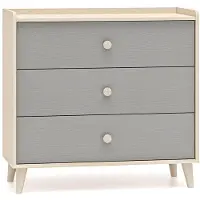 Feldmann-Wohnen Kommode Schubladenkommode Mevel 90x40x85cm Farbe wählbar,Wüstensand / Palladiumgrau