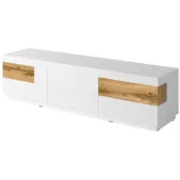 Hm Helvetia Lowboard TV-Unterschrank Silke 206x50x53cm wotan eiche weiß hochglanz (18735)