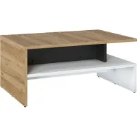 Wójcik Couchtisch Novena Wohnzimmertisch 100x66x45,5cm weiß schwarz Eiche Catania