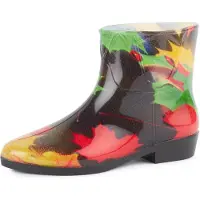 Ladeheid Damen Kurze Gummistiefel Stiefeletten bunt Regenschuhe wasserfest mit Muster LAZT201802 (Muster-19, 39 EU)
