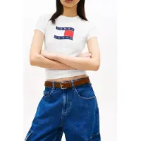 Tommy Hilfiger Tjw Slim Wavy Flag T-shirt Ecru Größe: XS | Hemden Outlet | Damen | Braun