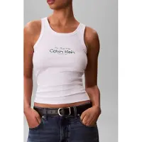 Calvin Klein Jeans Damen Rippstrick Weste Bright White