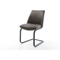 DELIFE Freischwinger Elso-Flex Mikrofaser Anthrazit Vintage Freischwinger flach Schwarz Taschenfederkern