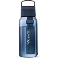 LifeStraw Go Aegean Sea GO-1L-SEA BPA-Free Plastic, Wasserflasche mit 2-Stage Filter, 1L