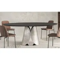 Casa Padrino Luxus Esstisch Schwarz / Silber 200 cm - Italy