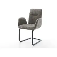 DELIFE Freischwinger Vinja-Flex Bouclé Soft Schlamm Freischwinger flach Schwarz