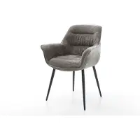 DELIFE Esszimmerstuhl Kaira-Flex Bouclé Soft Schlamm 4-Fuß konisch Schwarz
