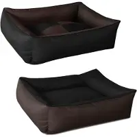BedDog 2in1 Hundebett,(M) ca. 70x55x18cm,MOCCA (schwarz/braun)