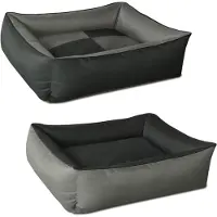 BedDog 2in1 Hundebett,(XL) ca. 100x85x23cm,ROCK-FLOW (grau/anthrazit)
