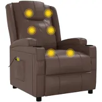 Syfax Massagesessel Braun Kunstleder