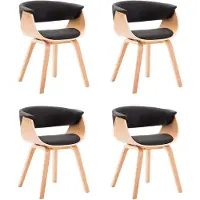 vidaXL Esszimmerstühle 4 Stk. Schwarz Bugholz und Kunstleder