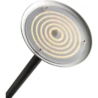 Unilux LED Stehleuchte PRYSKA, Leistung 40 W, 4000 lm, 3000 K, 3 Leuchtstärken, dimmbar, Ø 340 x H 1800 mm, Stahl & FSC-zertifiziertes Holz, schwarz-buche