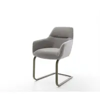 DELIFE Freischwinger Pejo-Flex Strukturstoff Soft Grau Freischwinger flach Effektfinish Titan Taschenfederkern