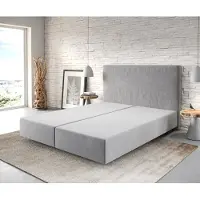 DELIFE Boxspringgestell Dream-Well 160x200 cm Mikrofaser Grau
