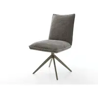DELIFE Drehstuhl Lelio-Flex Bouclé Soft Schlamm Kreuzgestell breit Effektfinish Titan 360° drehbar Wippfunktion Taschenfederkern