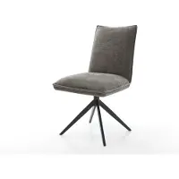 DELIFE Drehstuhl Lelio-Flex Bouclé Soft Schlamm Kreuzgestell breit Schwarz 360° drehbar Wippfunktion Taschenfederkern